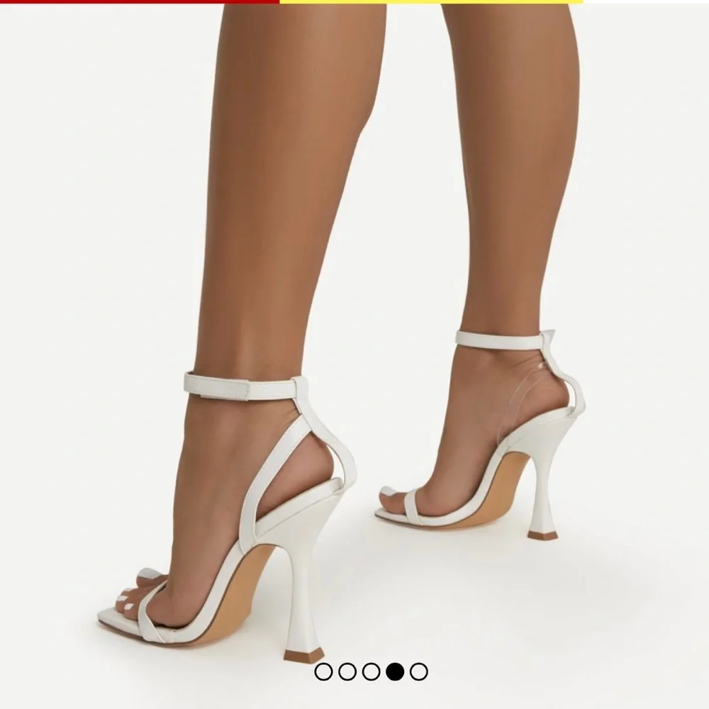 BARELY THERE FLARED HEEL IN WHITE - Picture 2 of 3